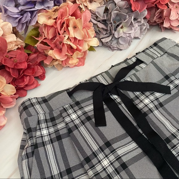 Black Gray and White Plaid Slim Fit Drawstring Trousers - Picture 11 of 16